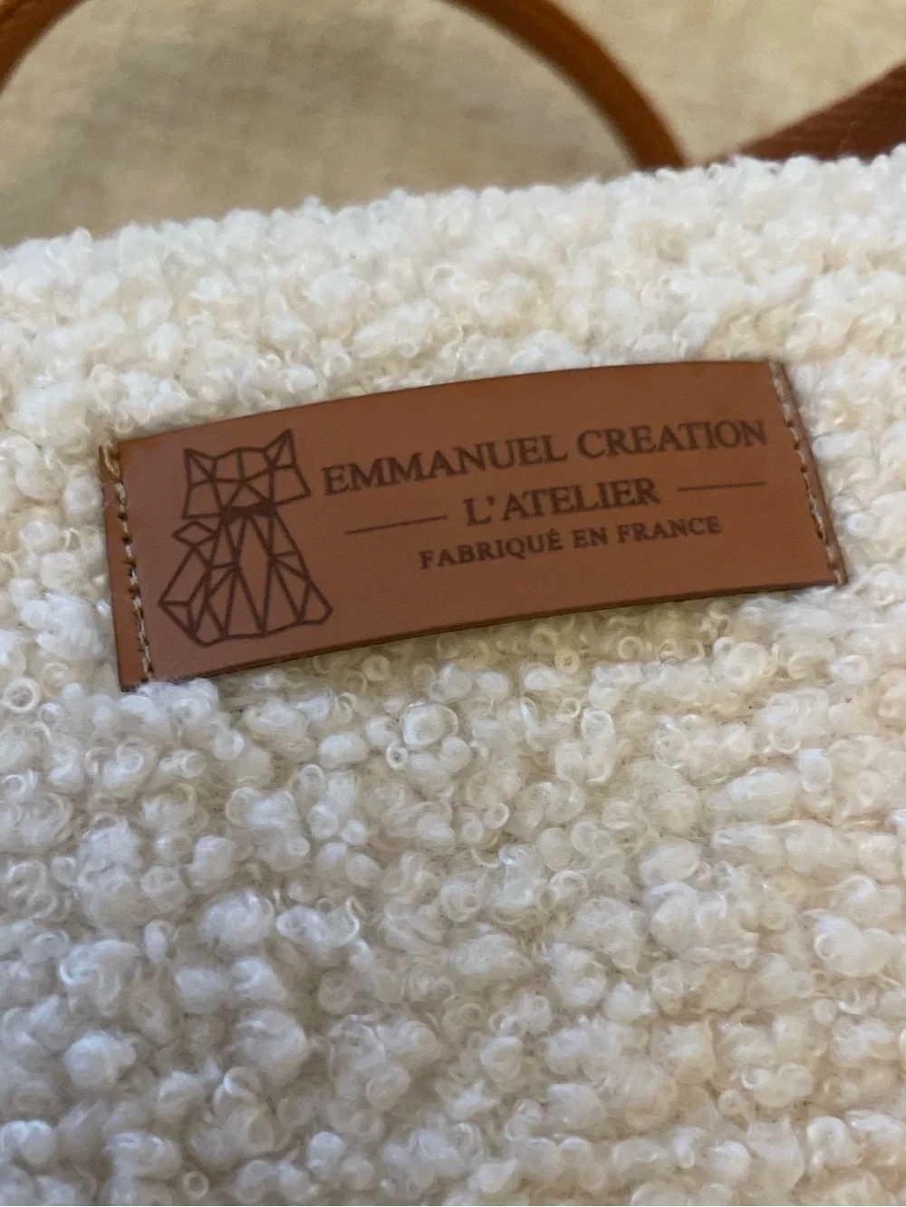 Emmanuel Création Ice Cube S Bouclé Thermal Cooler Bag Cream Teddy Sherpa NWOT
